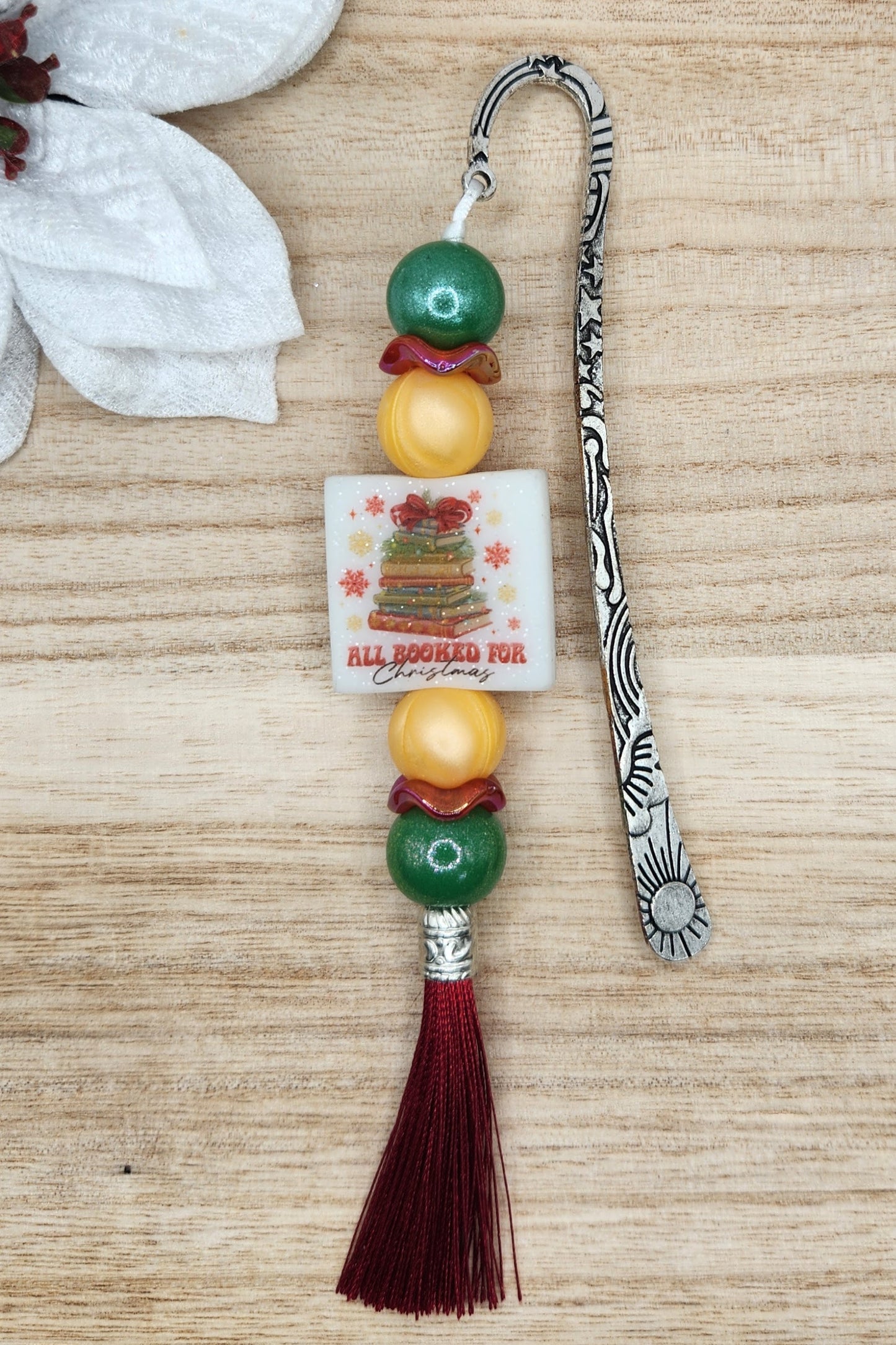 Bookmark-All Booked for Christmas (Glitter)