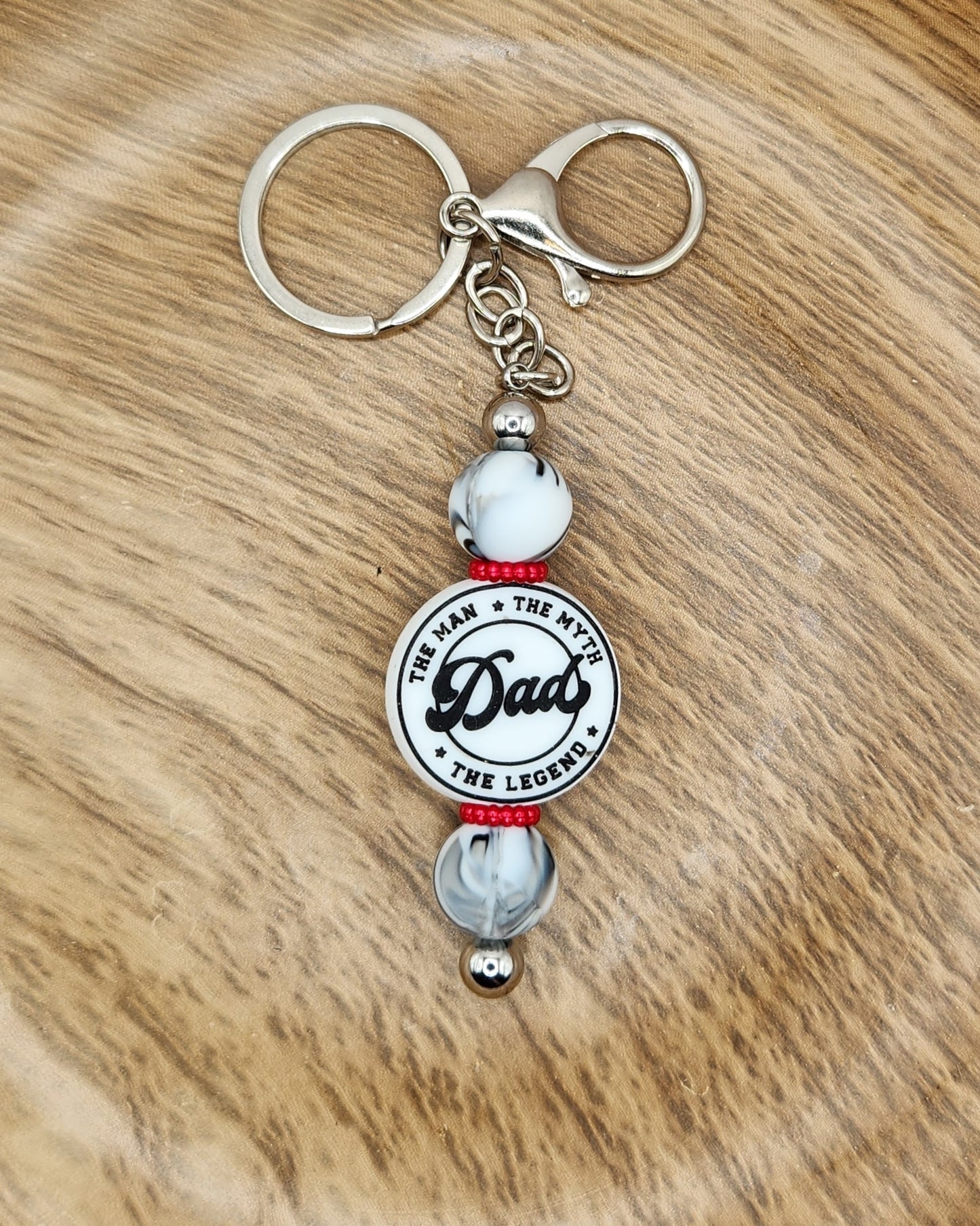 Keychain-Dad the Man the Myth the Legend (White)