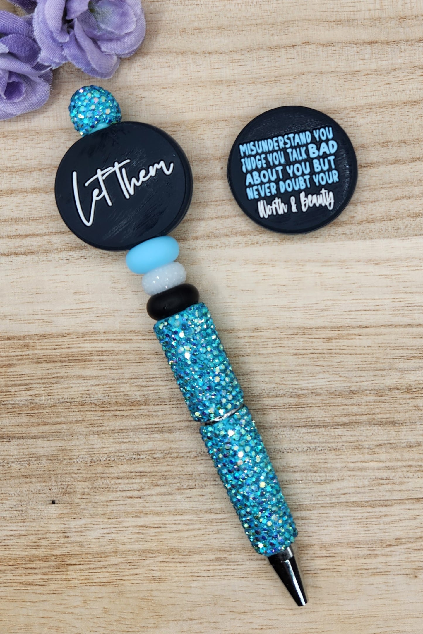 Full Rhinestone Pen-Let Them (Blue)