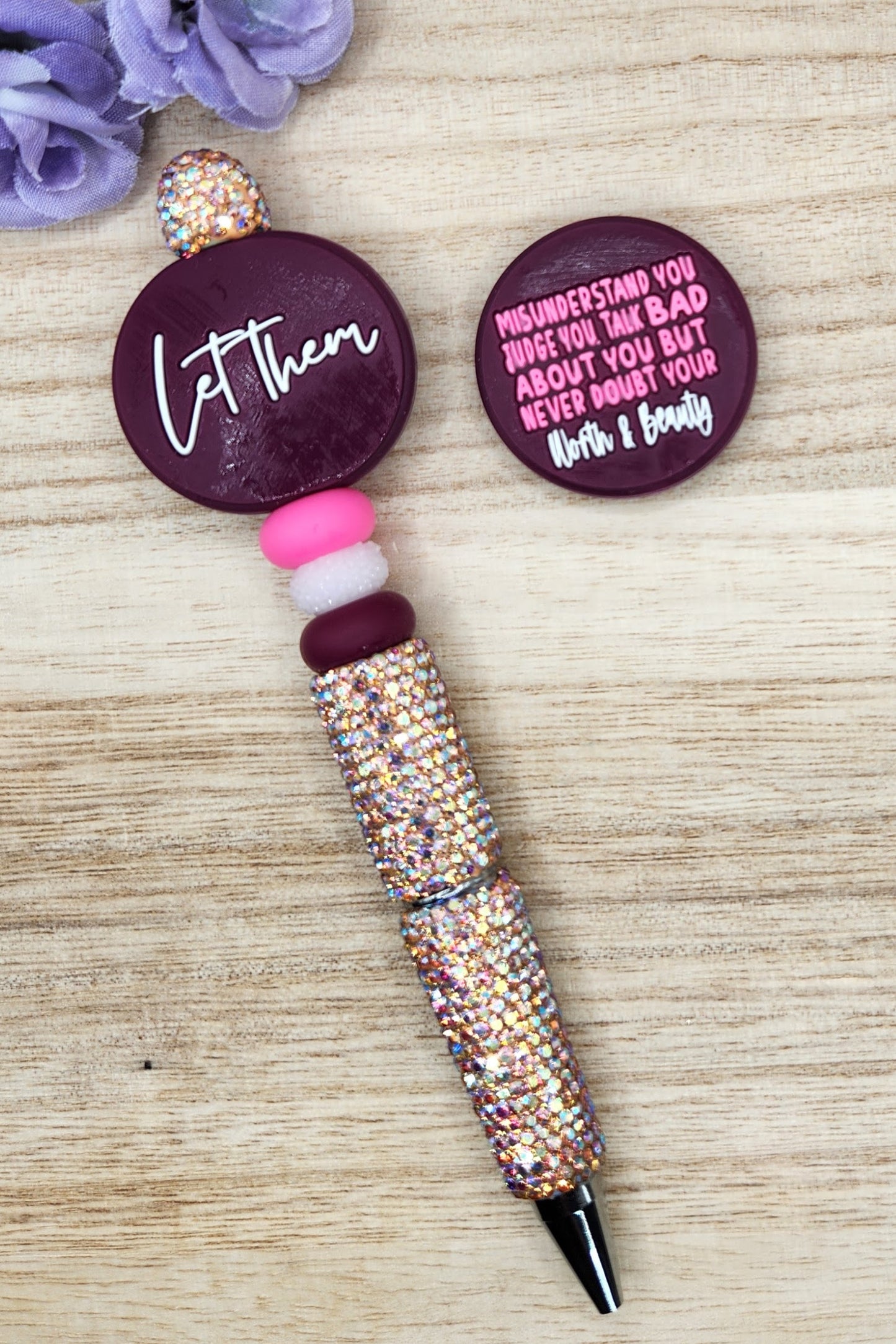 Full Rhinestone Pen-Let Them (Wine)