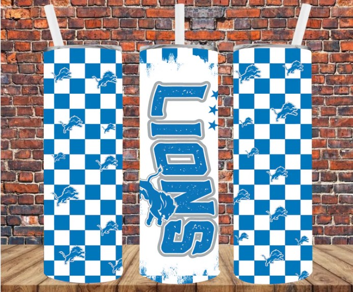 Stainless Steel Tumbler 20oz - Lions Checkerboard SF