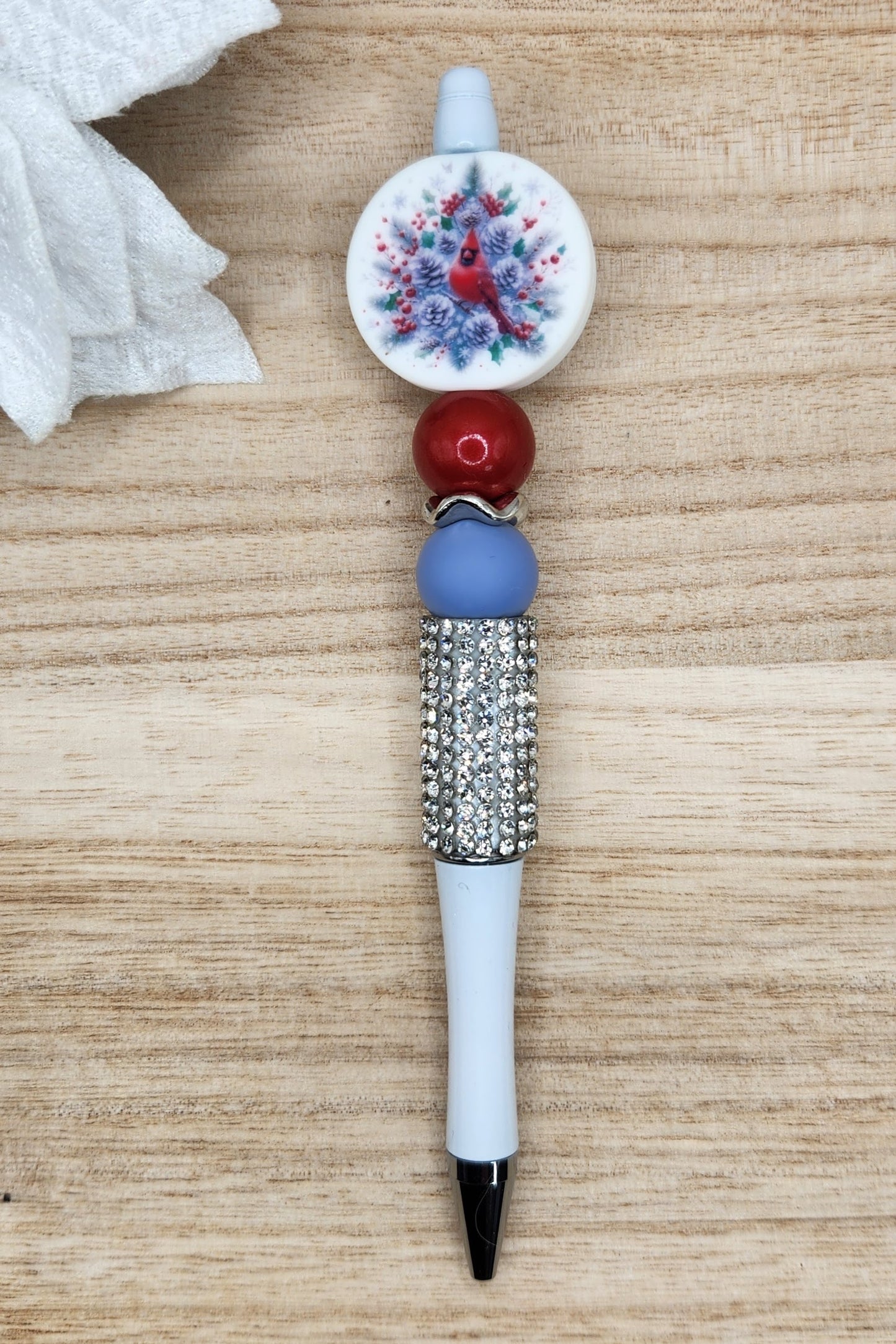 Half Rhinestone Pen-Winter Cardinal