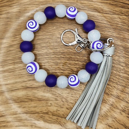 Wristlet Keychain-#063 Purple Swirls