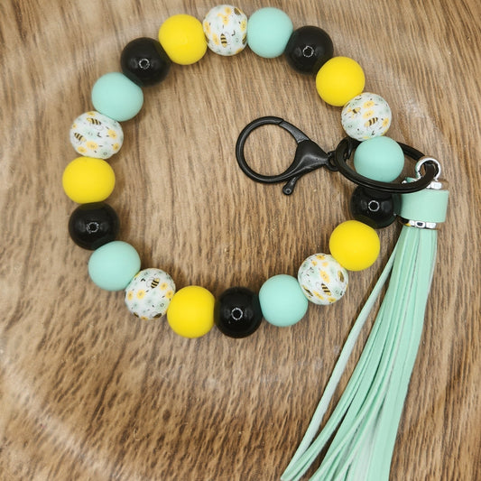 Wristlet Keychain-#070 Bumble Bee (Mint)