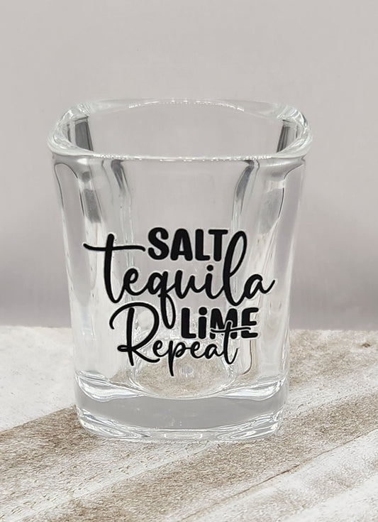 Shot Glass 2.2oz-Salt Tequila Lime Repeat