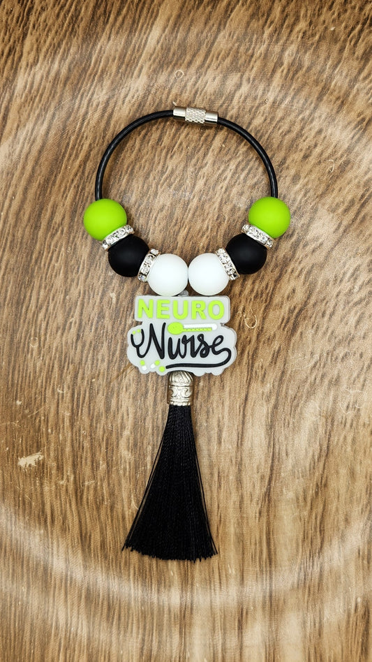 Bag Tag-Neuro Nurse (Lime Green)