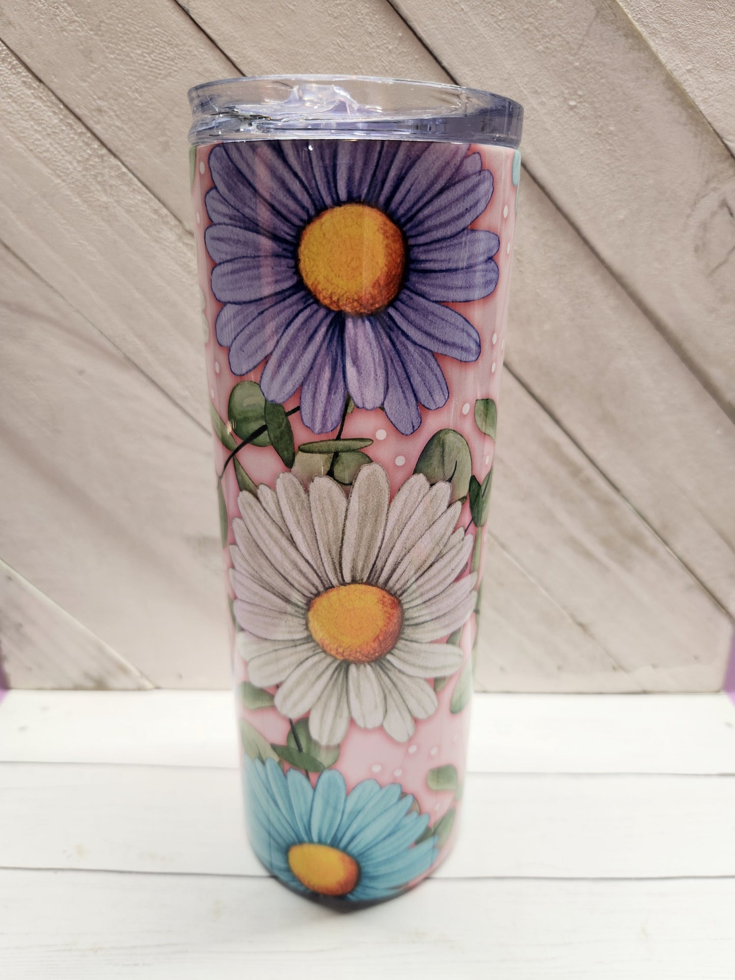 Stainless Steel Tumbler 20oz - Pastel Daisies SF