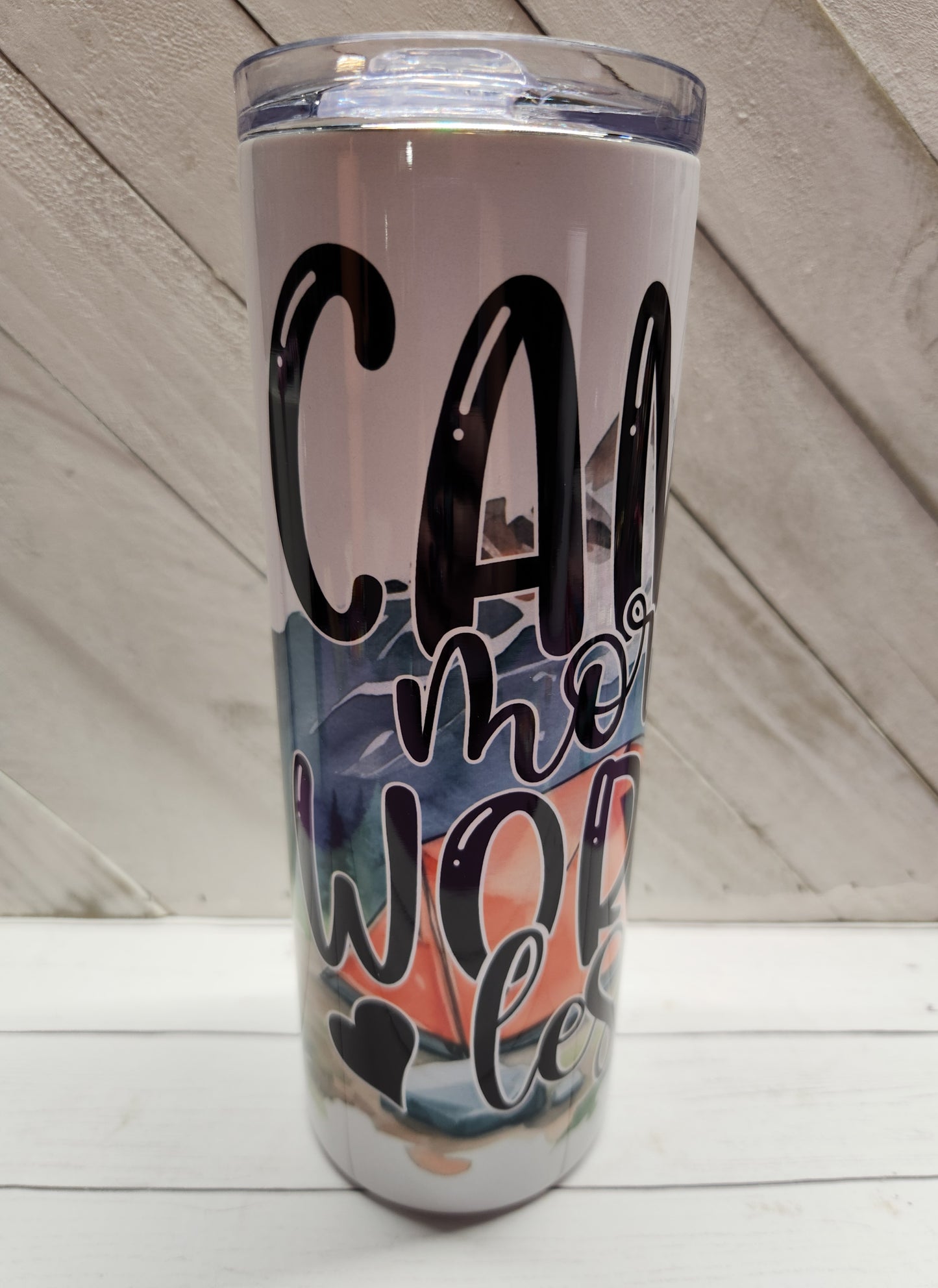 Stainless Steel Tumbler 20oz - Camp More Worry Less SF