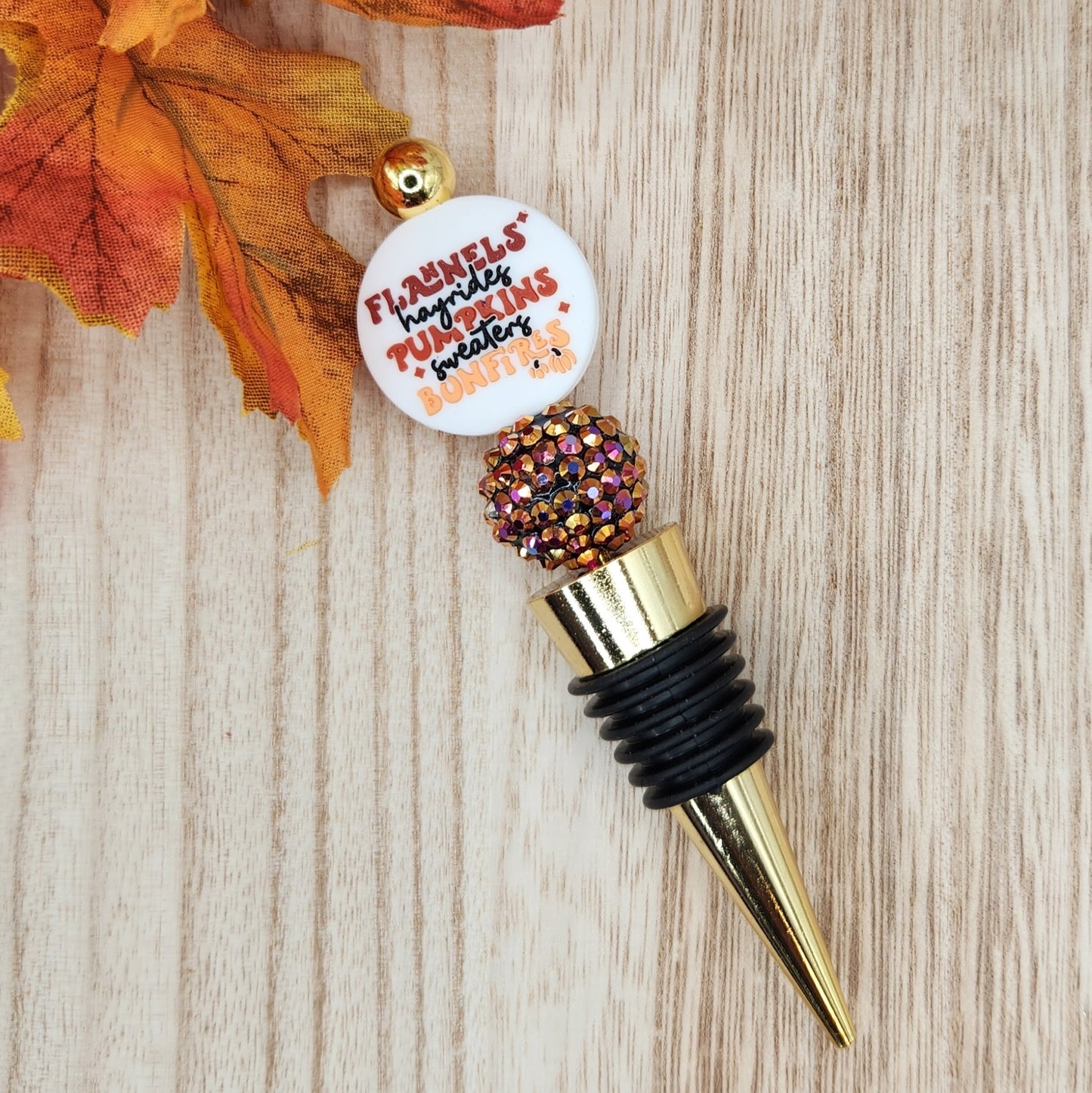 Wine Stopper-Flannels Hayrides Pumpkins Sweaters Bonfires