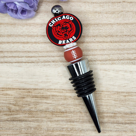 Wine Stopper-Bears Football (Silver)