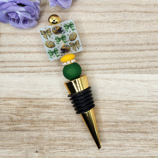 Wine Stopper-GB Packers Coquette Glitter (Gold)