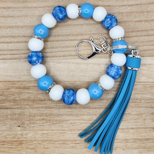 Wristlet Keychain-#351 Winter Snowflakes