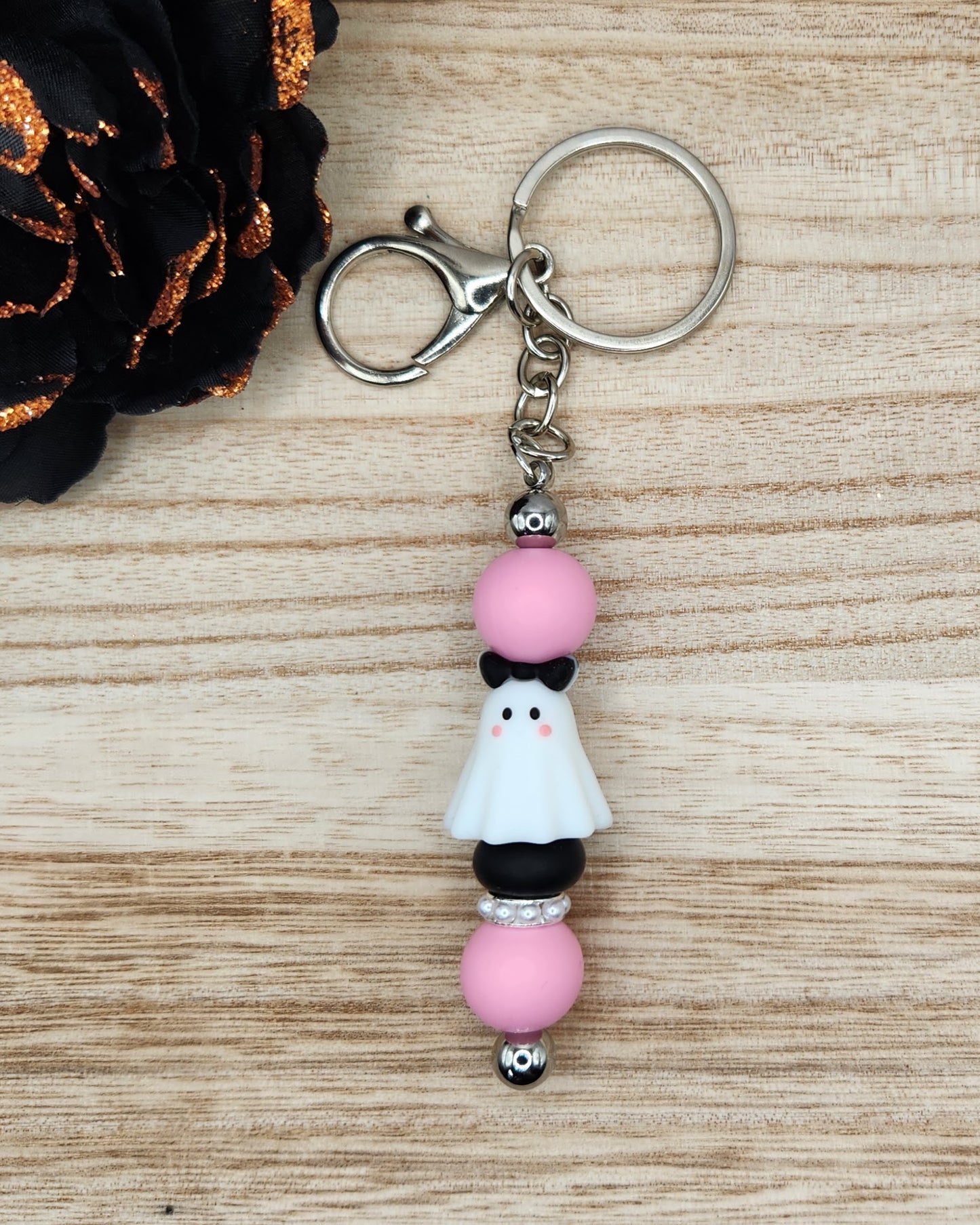 Keychain-3D Gretchen the Ghost (Pink)