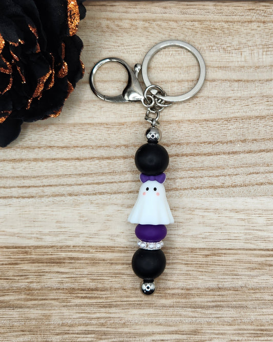 Keychain-3D Gretchen the Ghost (Purple)