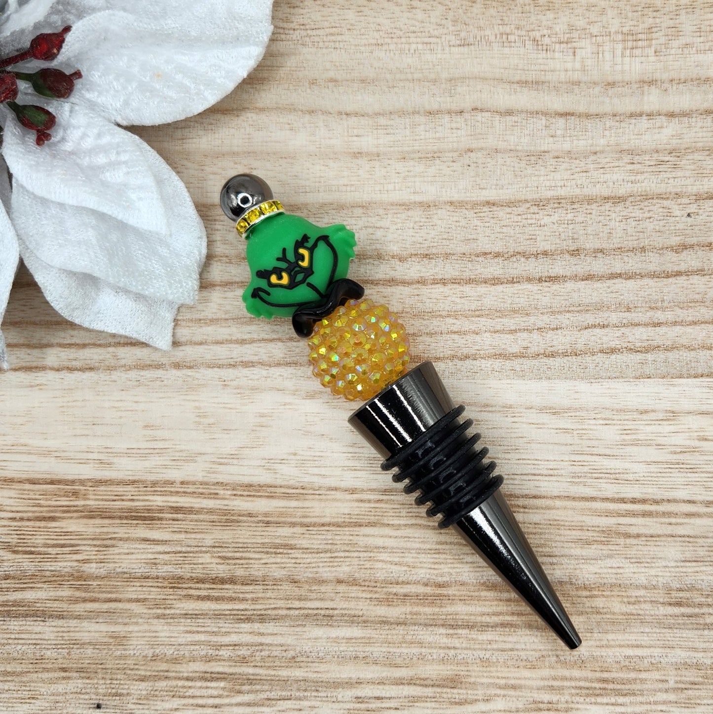 Wine Stopper-3D Mean Green Guy (Gunmetal)