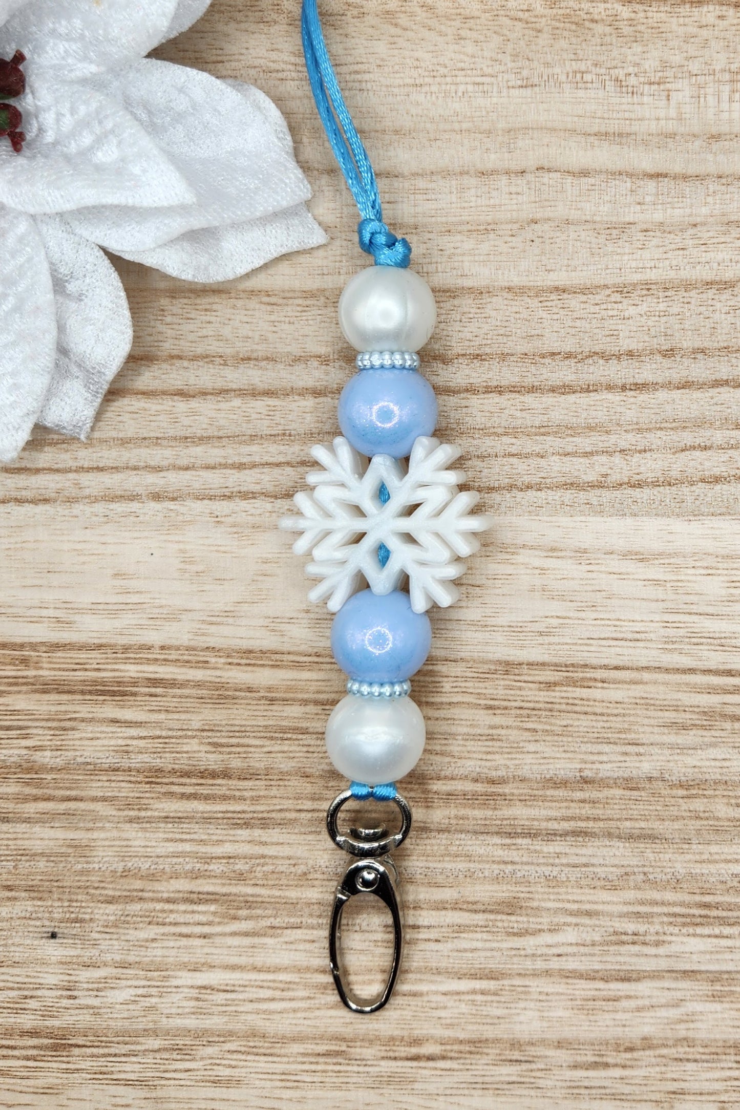 Lanyard-3D Pearl Snowflake (Blue Opal)