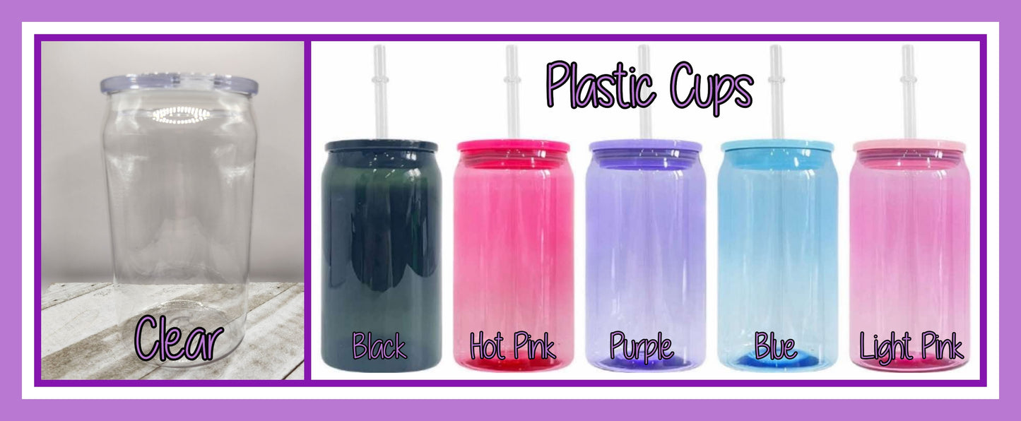 16oz Glass or Plastic Cup-Kittens & Yarn Balls