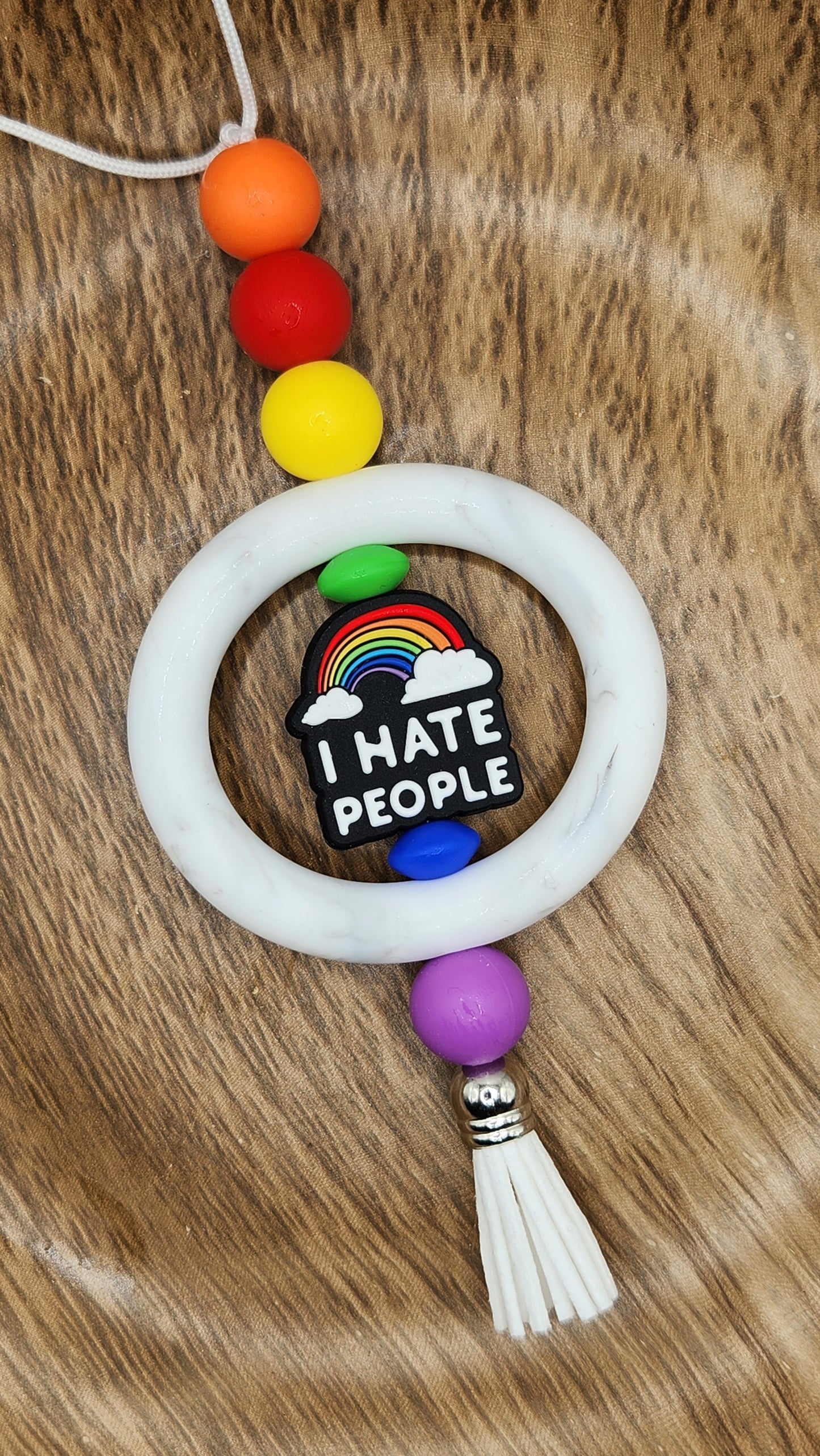 Car Charm-I Hate People Rainbow