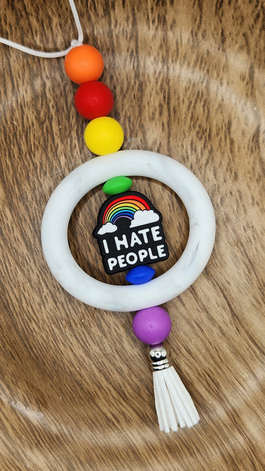 Car Charm-I Hate People Rainbow