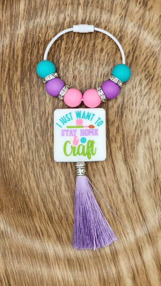 Bag Tag-I Just Want to Stay Home and Craft