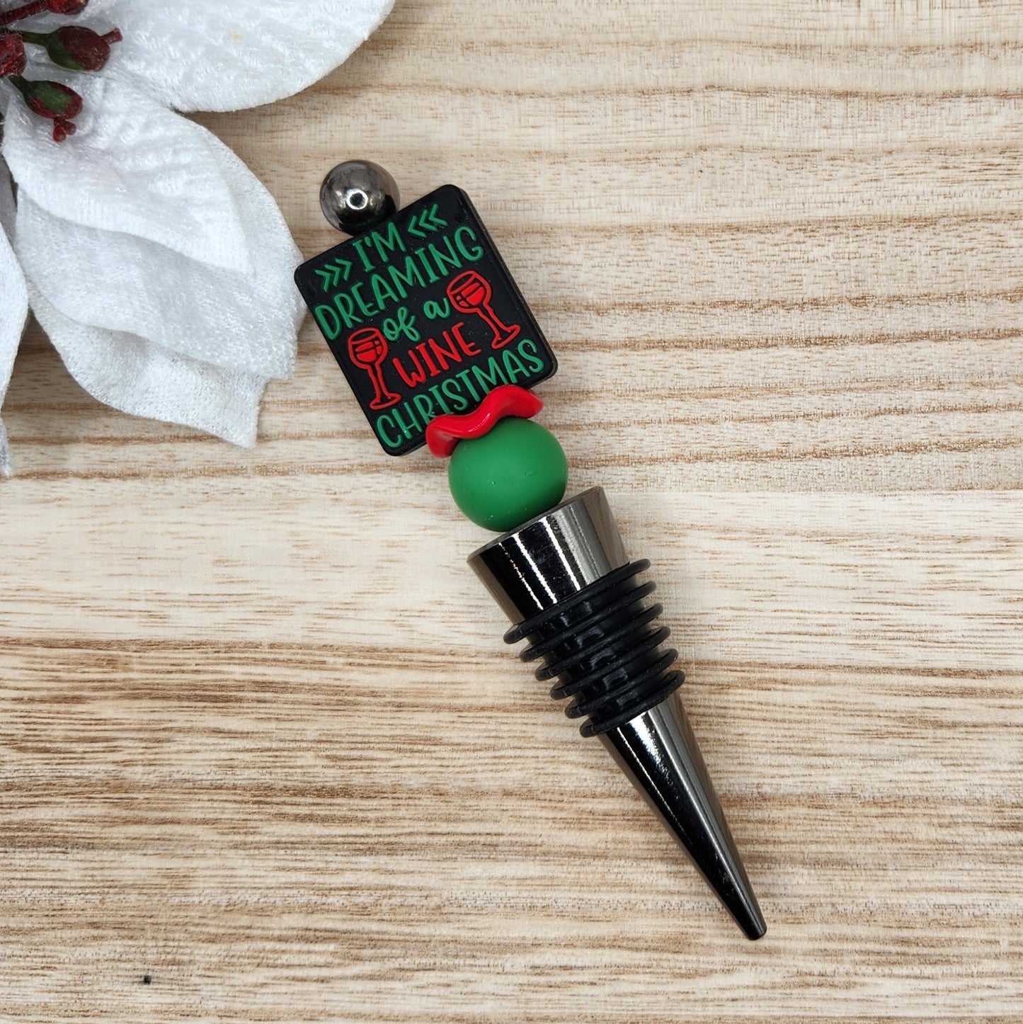 Wine Stopper-I'm Dreaming of a Wine Christmas (Gunmetal)