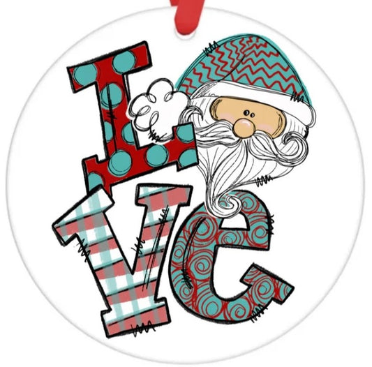 Acrylic Ornament-LOVE Santa SF