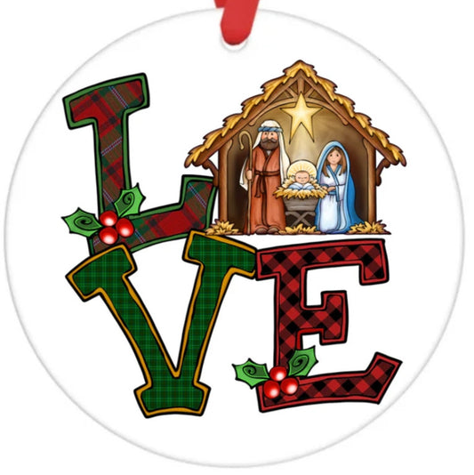 Acrylic Ornament-LOVE Manger SF