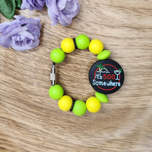 Cup Charm-It's 5 O'clock Somewhere (Yellow & Lime)