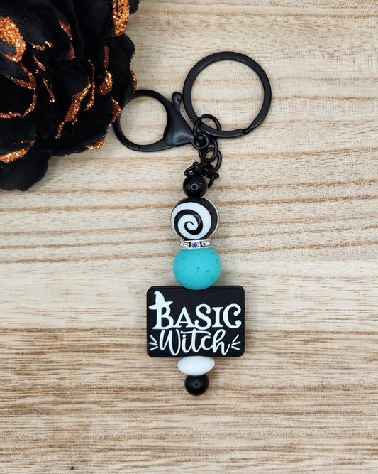 Keychain-Basic Witch (Turquoise Glitter)