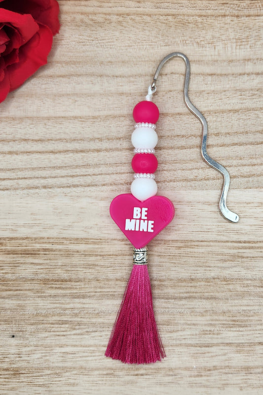 Bookmark-Be Mine Candy Heart (Fuchsia)