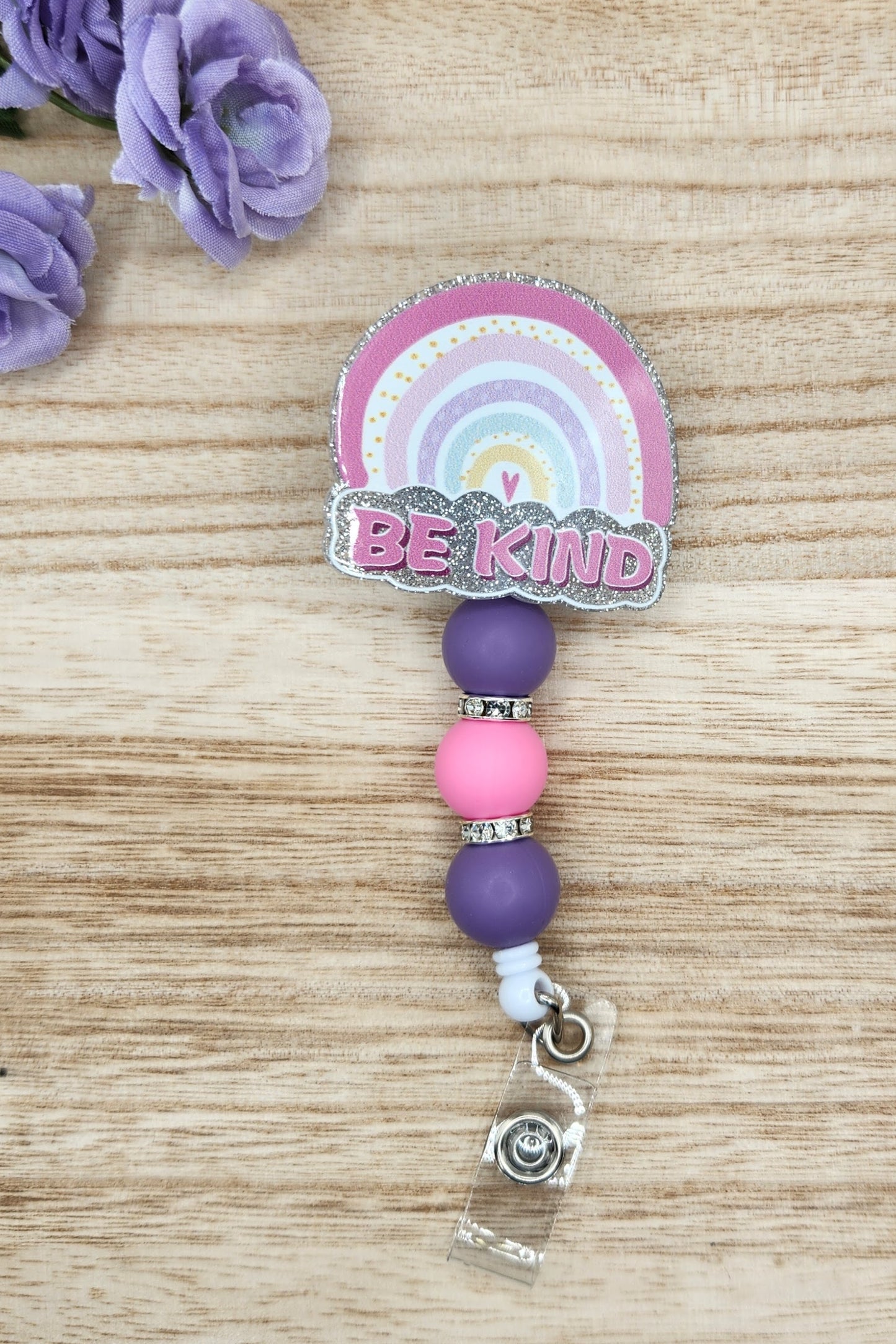 Badge Reel-Be Kind Rainbow (Pastel)