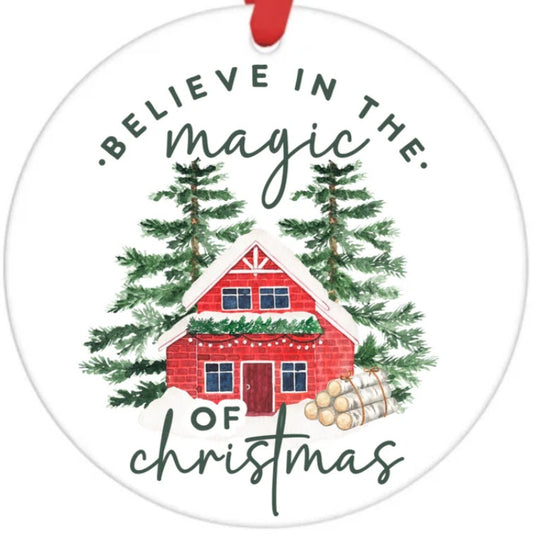 Acrylic Ornament-Believe in the Magic of Christmas House SF