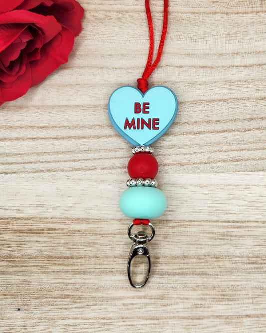 Lanyard-Be Mine Candy Heart (Mint)