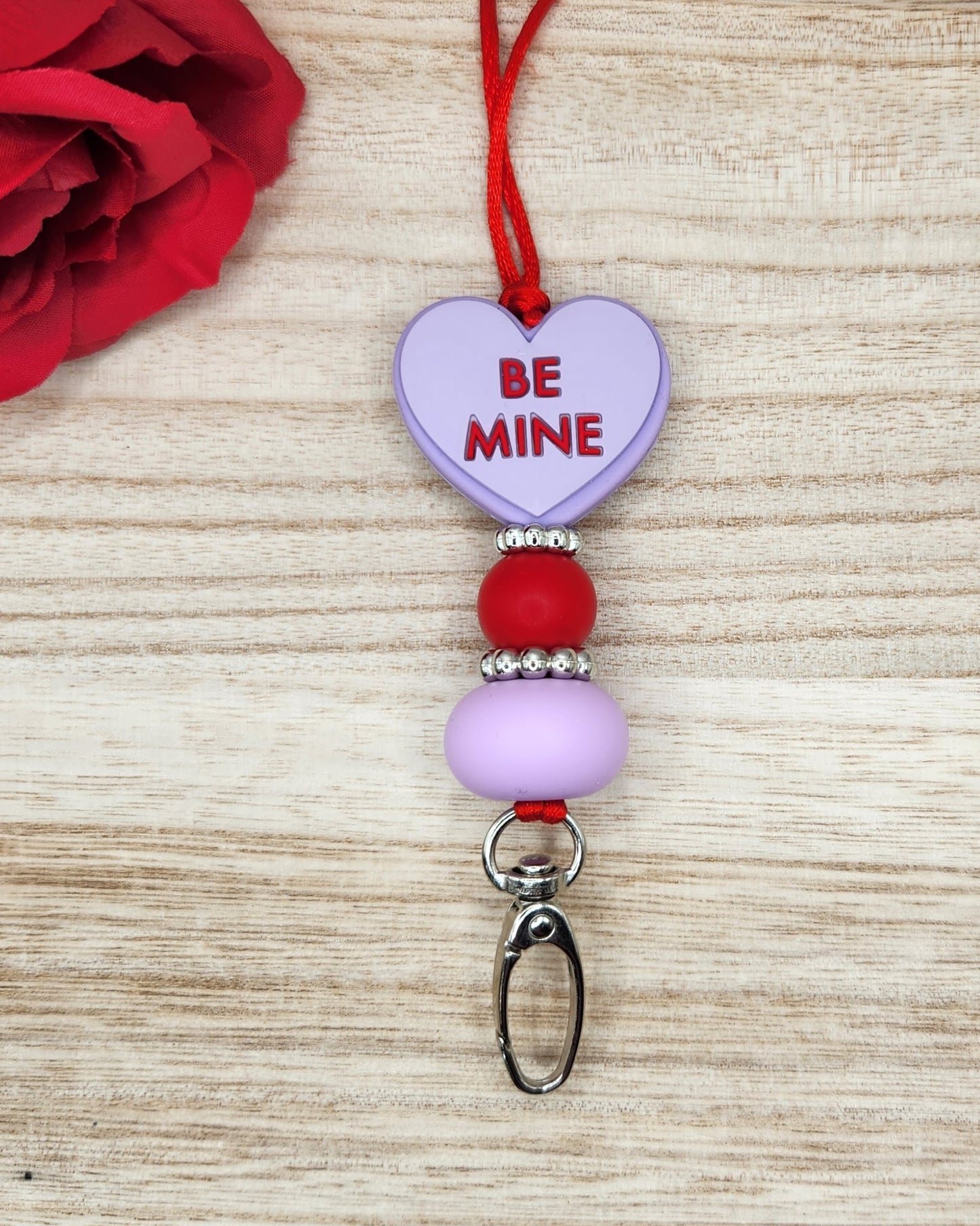 Lanyard-Be Mine Candy Heart (Purple)