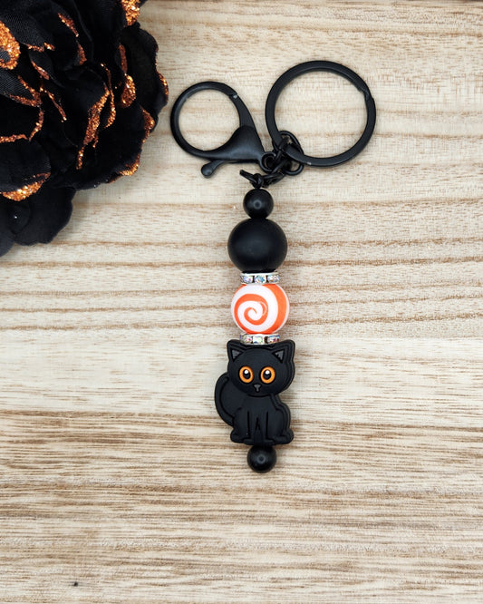 Keychain-Black Cat (Orange Eyes)