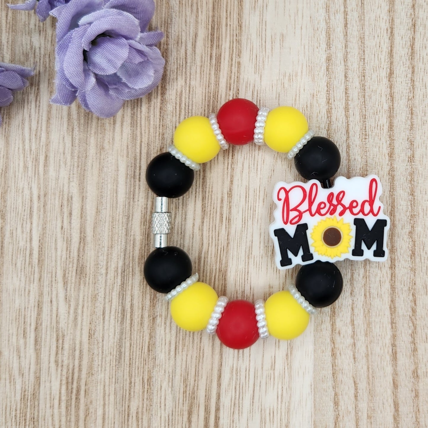 Cup Charm-Blessed Mom Sunflower