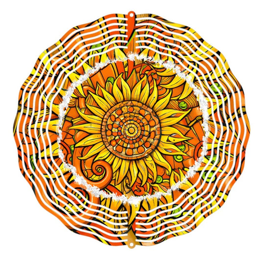 Wind Spinner 8" - Bright Abstract Sunflower