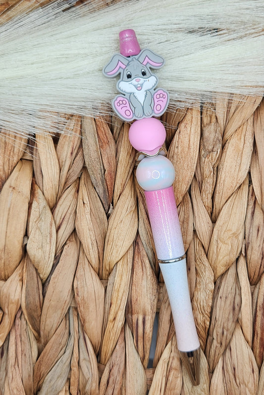 Pen-Bunny (Grey & Pink)