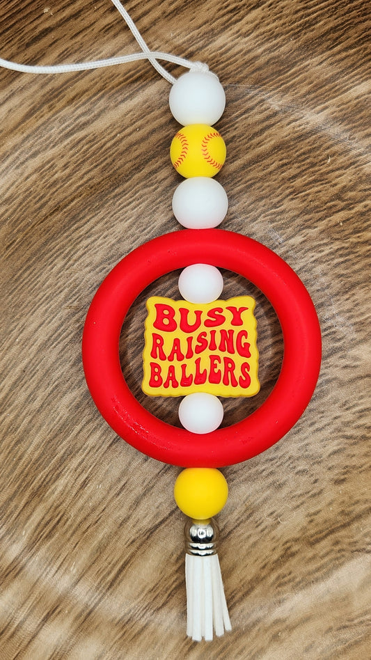 Car Charm-Busy Raising Ballers (Softball)