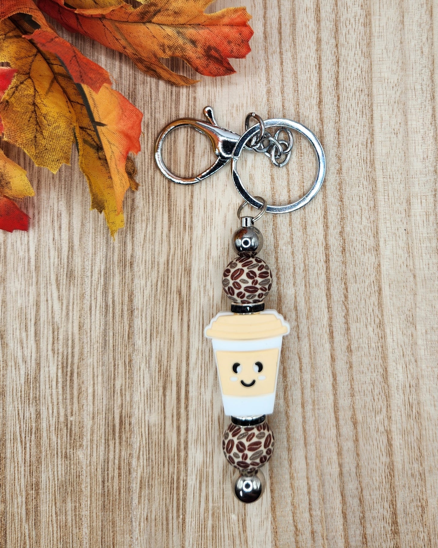 Keychain-Cafe Happy Coffee (Cream)