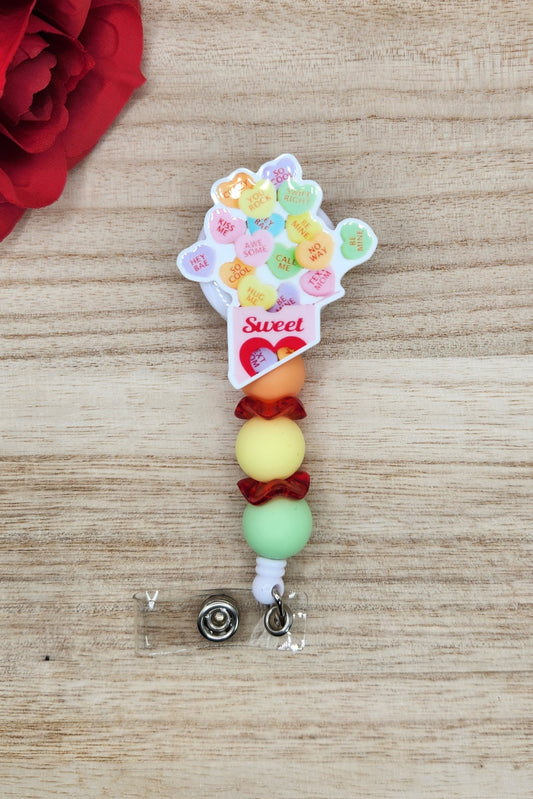 Badge Reel-Candy Hearts VD006