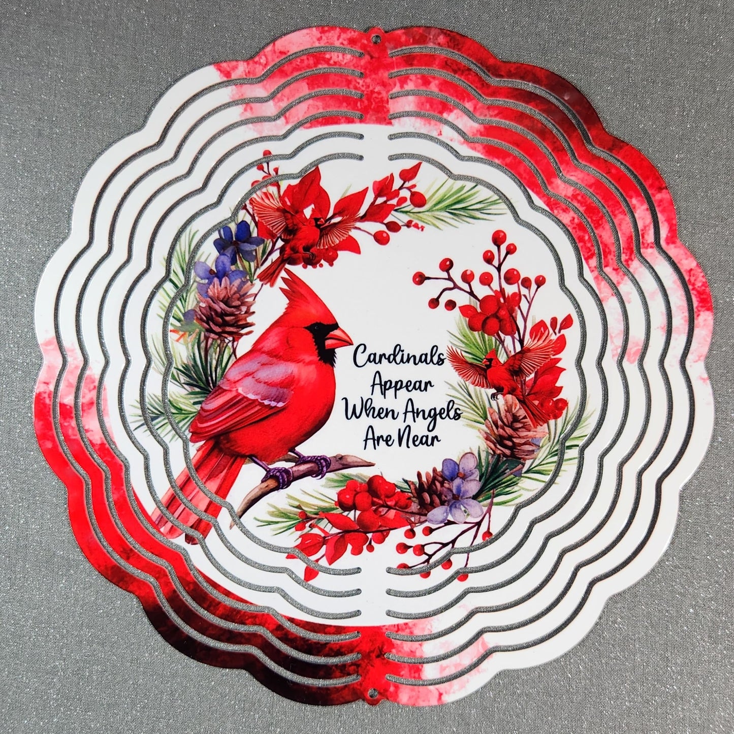 Wind Spinner 8" - Cardinals Appear When Angels Are Near