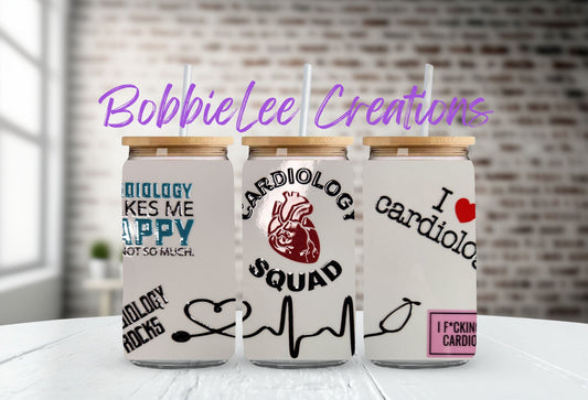 16oz Glass or Plastic Cup-Cardiology Decals