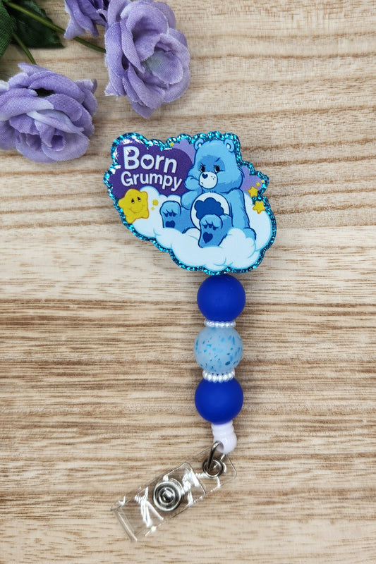 Badge Reel-Care Bear Born Grumpy