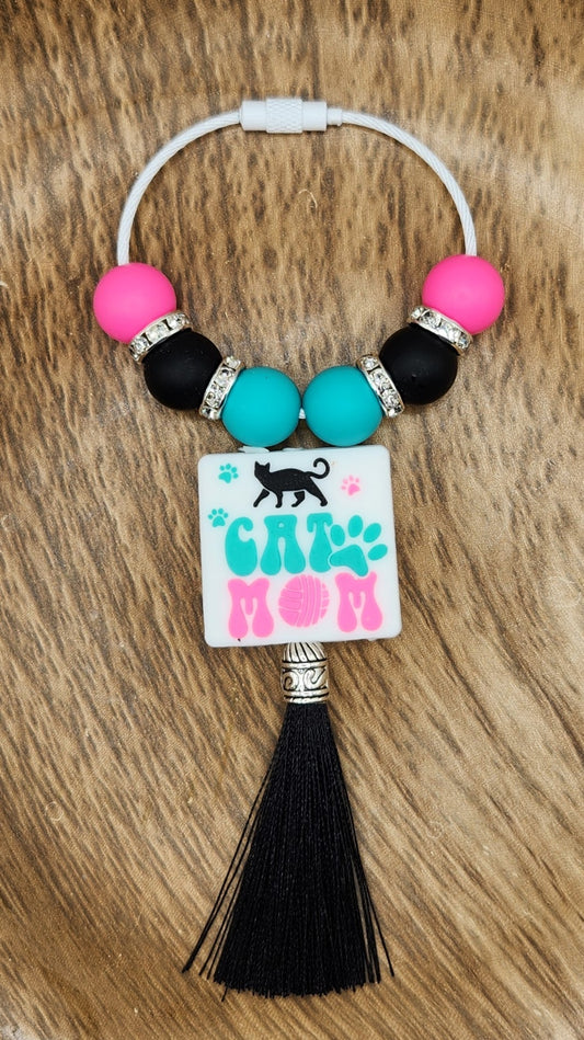 Bag Tag-Cat Mom (Turquoise)