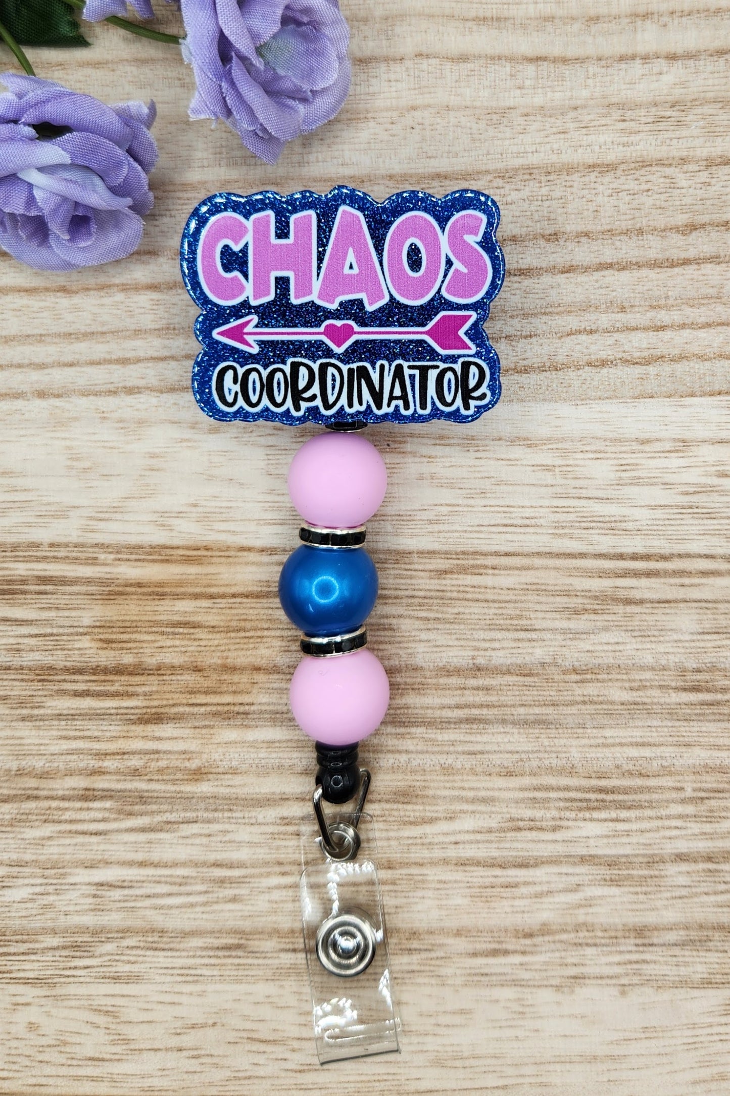 Badge Reel-Chaos Coordinator KK (Blue & Pink)