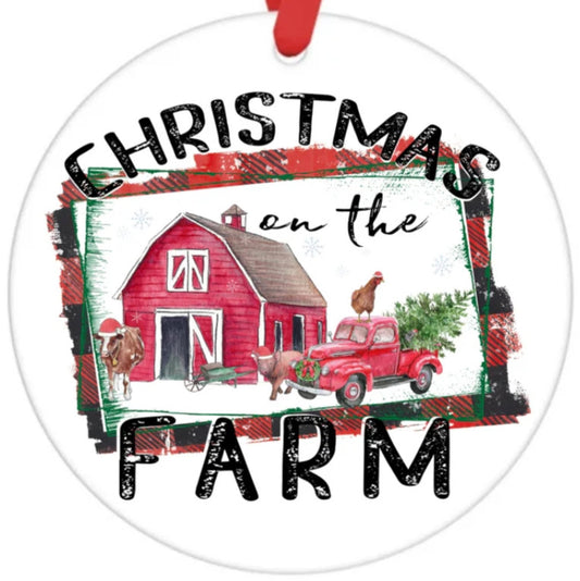 Acrylic Ornament-Christmas on the Farm SF