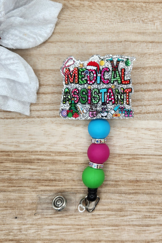 Badge Reel-Christmas Medical Assistant