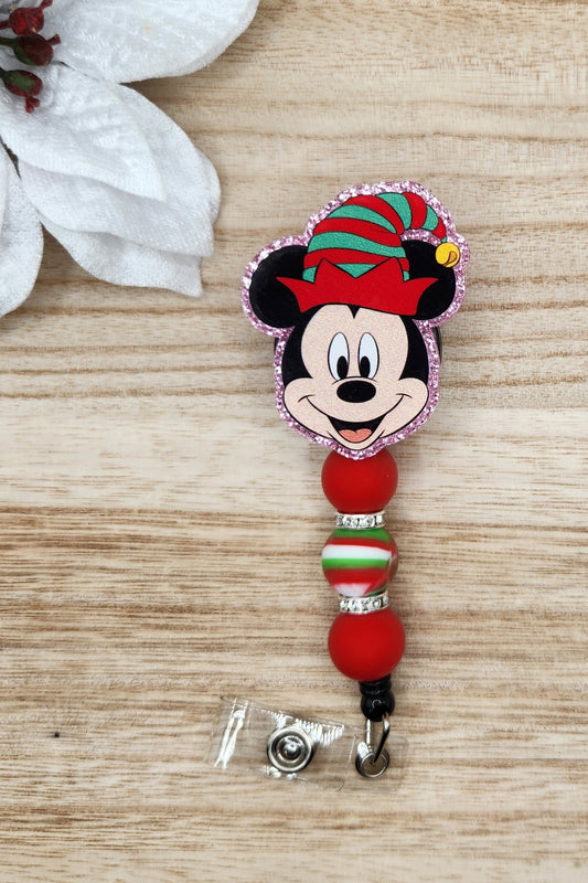 Badge Reel-Christmas Mouse