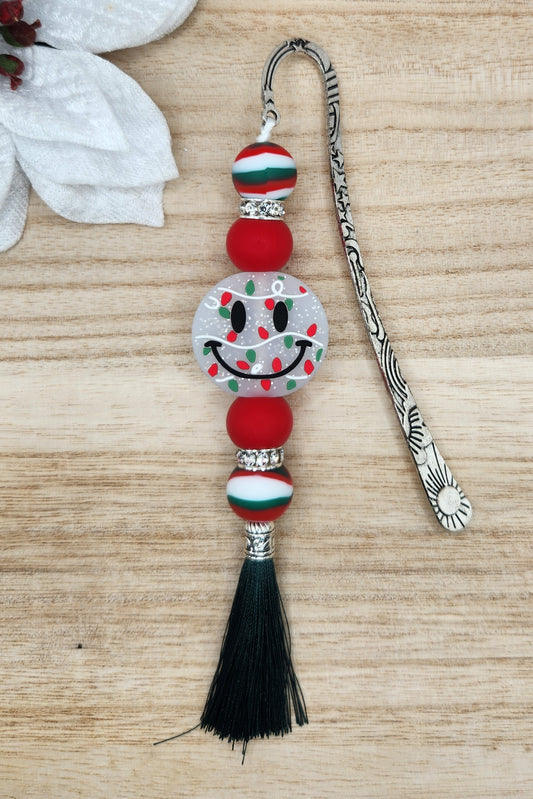 Bookmark-Christmas Smiley Face (Glitter)